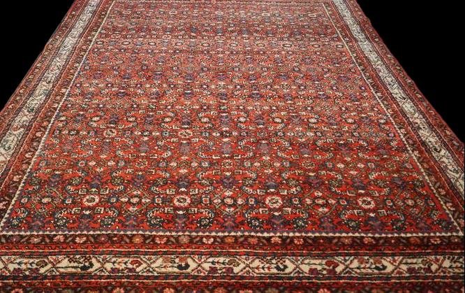 Persian Macchad Rug, Khorassan Decor, 235 Cm X 312 Cm, Iran, Hand-knotted Wool, 1980, Good Condition-photo-3