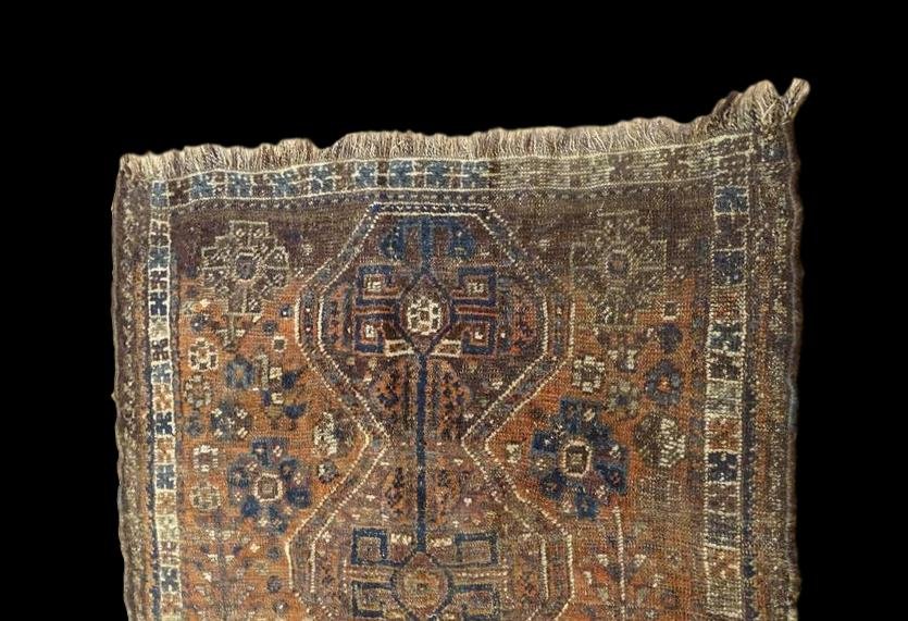 Sofreh, Gashghaï Carpet, Iran, 95 Cm X 102 Cm, Wool On Hand Knotted Wool, Early 20th Century-photo-2