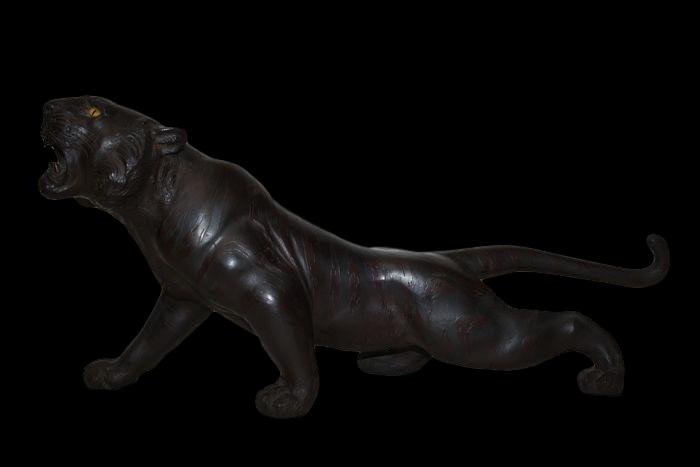 Important Bronze Of A Tiger, Japan, Signed 光 陽 作 Koyo Saku, Meiji Period (1868, 1912)-photo-1