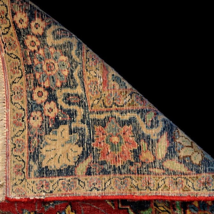 Old Persian Sarough Carpet, 130 Cm X 185 Cm, Silk And Wool, Iran, Good Condition, XIXth Century-photo-6