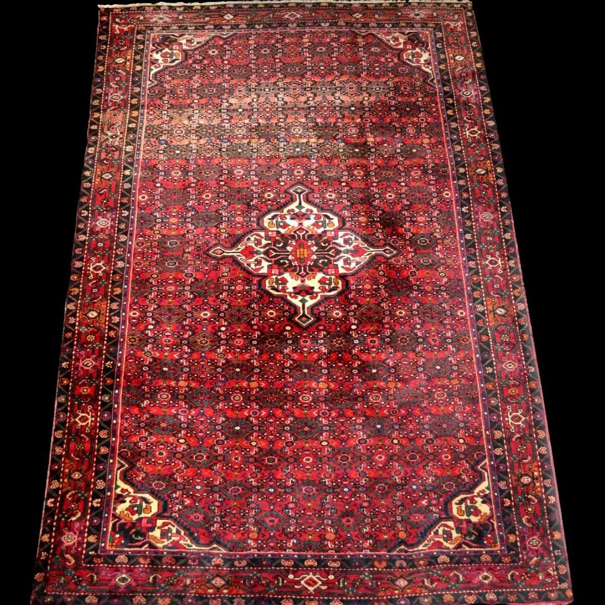 Tapis de Guéridon en Laine , France vers 1900,  Très Bon état et couleurs fraiches-photo-2