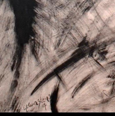 Erwin STEINBACH (1964 - ) "L'oiseau noir" encre et acrylique sur panneau, encadrement-photo-1