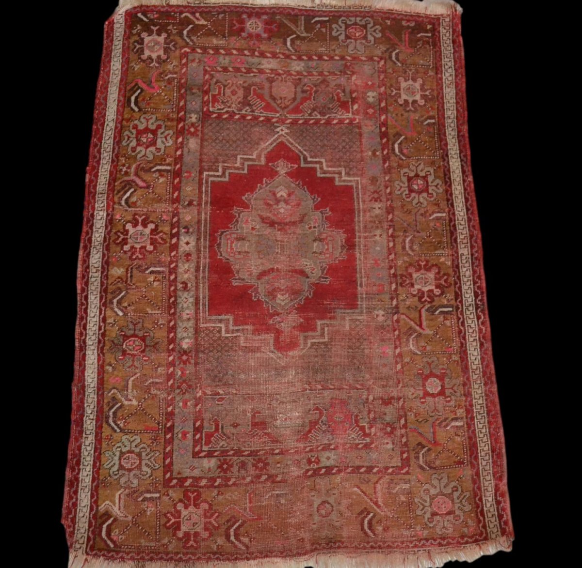 Old Kiz Bergama Rug, Anatolia, 105 Cm X 162 Cm, Wool On Wool, Late 19th, Early 20th