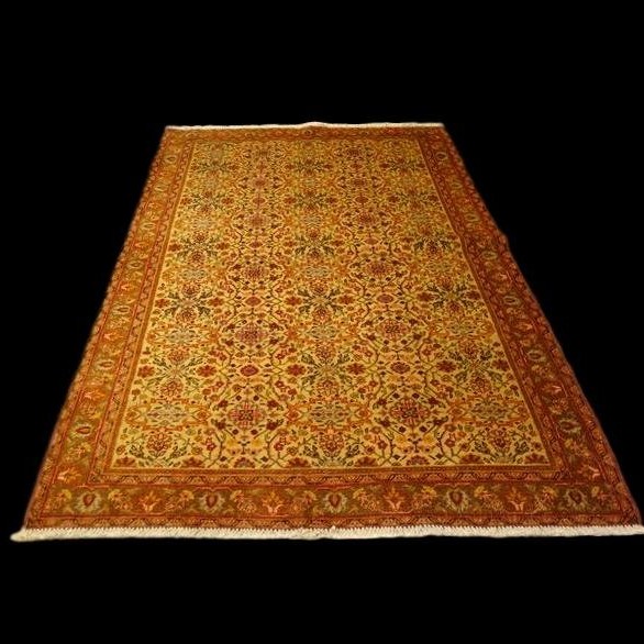 Tapis Yezd, 122 cm x 192 cm, Iran, laine nouée main, Iran, vers 1970 en très bel état-photo-3