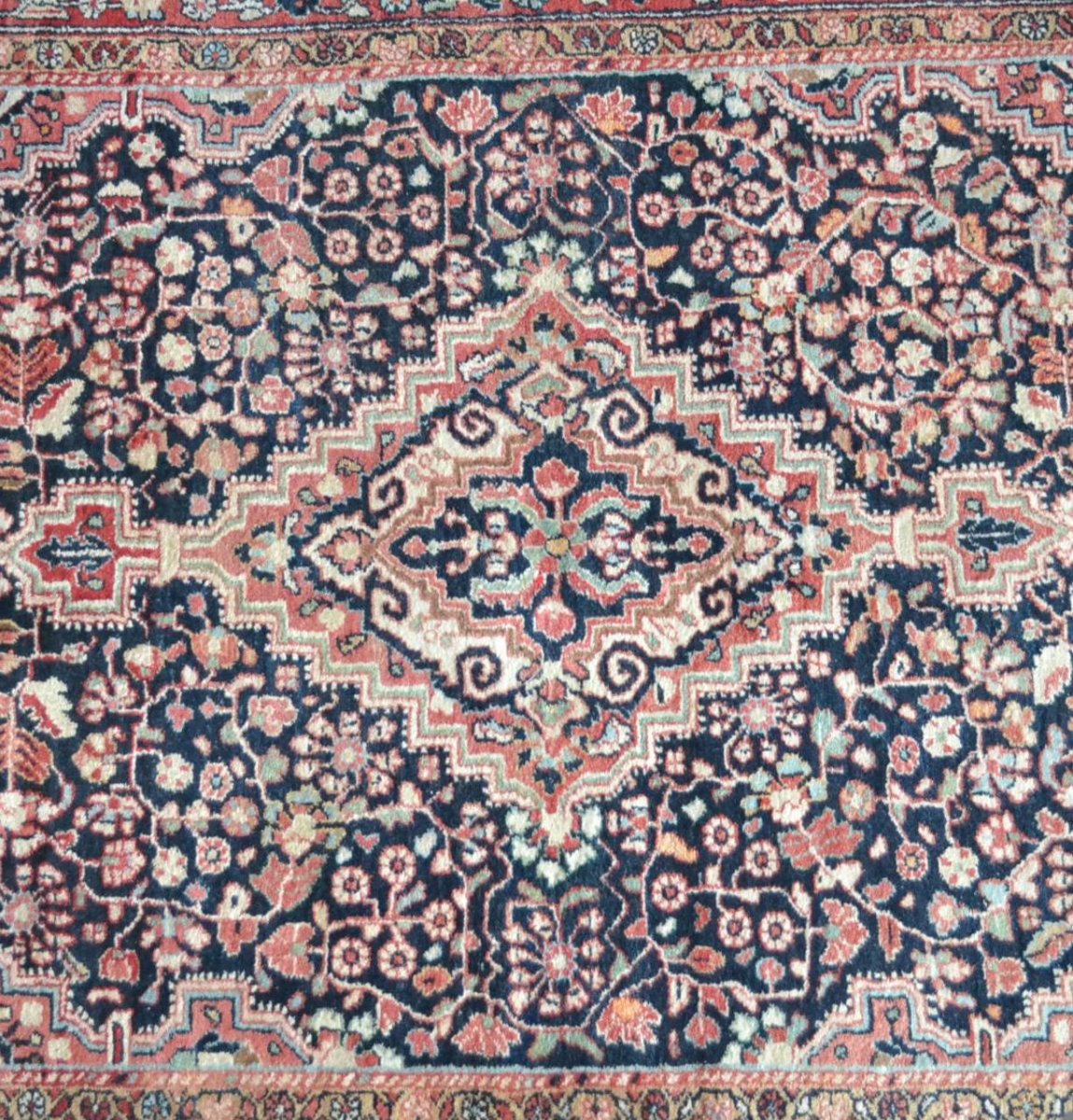 Ancient Persian Mahal Rug, Iran, 135 Cm X 212 Cm, Hand Knotted Wool, Mid 20th Century, Circa 1950-photo-1