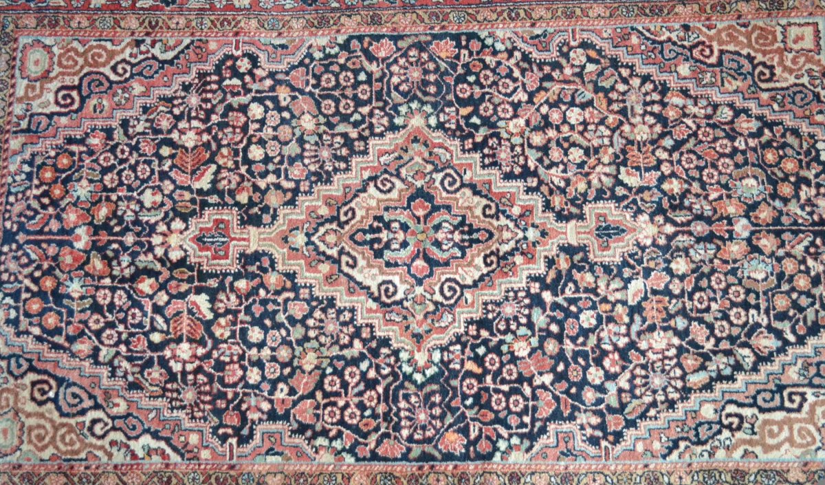 Ancient Persian Mahal Rug, Iran, 135 Cm X 212 Cm, Hand Knotted Wool, Mid 20th Century, Circa 1950-photo-2