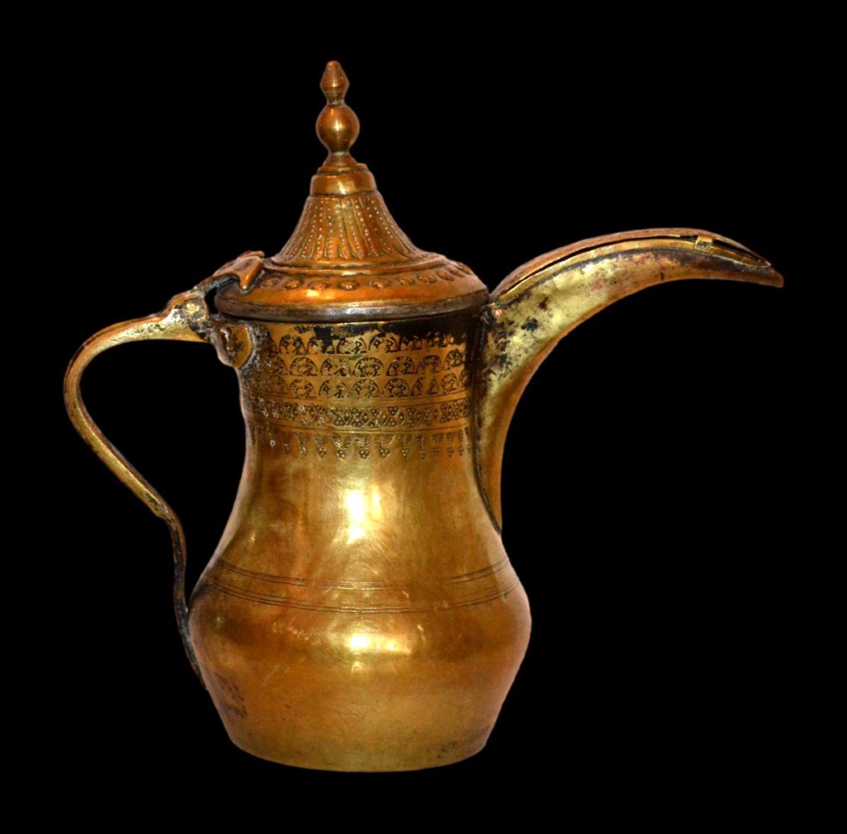 Niello Metal Teapot, India, Cashmere, End Of The 19th Century, Very Good Condition-photo-6