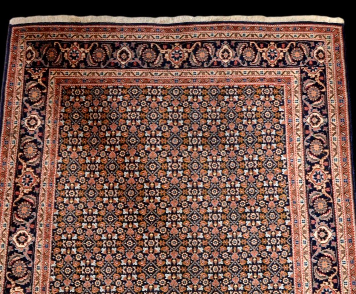 Tapis Persan Moud, 139 cm x 191 cm, Iran, laine nouée main vers 1980, en parfait état-photo-3