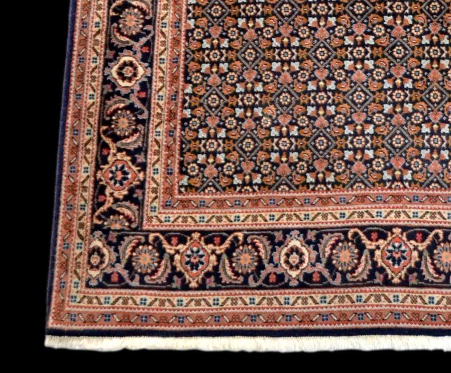 Tapis Persan Moud, 139 cm x 191 cm, Iran, laine nouée main vers 1980, en parfait état-photo-3