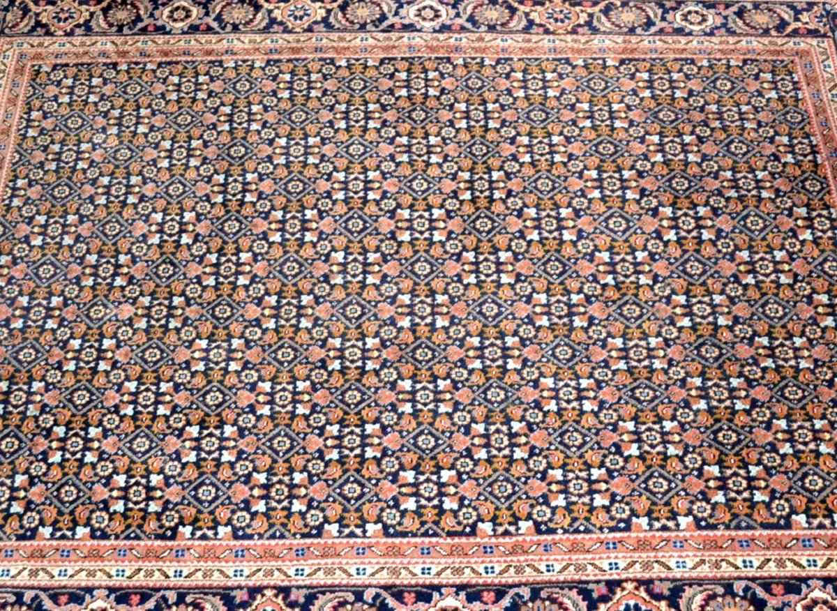 Tapis Persan Moud, 139 cm x 191 cm, Iran, laine nouée main vers 1980, en parfait état-photo-6