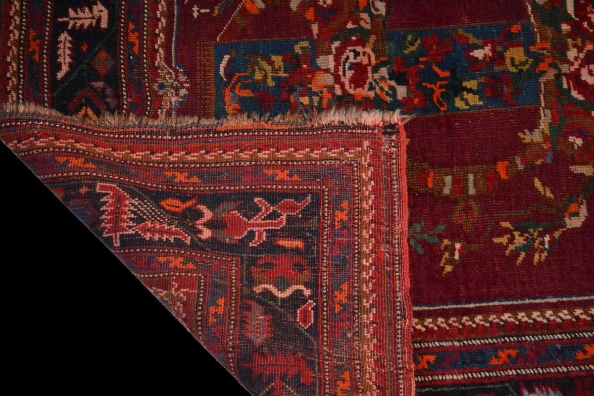 Tapis Karabagh ancien, Caucase, daté 1910, signé, 118 cm x 186 cm, noué main en laine sur laine-photo-4