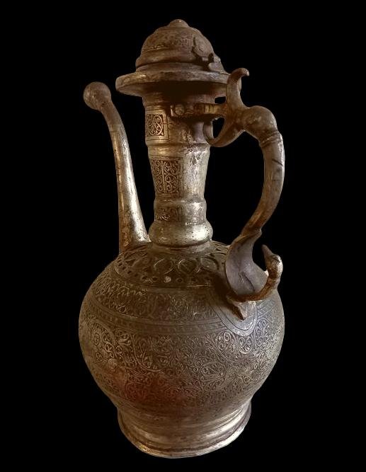 Important Ewer In Tinned Copper, Uzbekistan, XIXth Century-photo-3