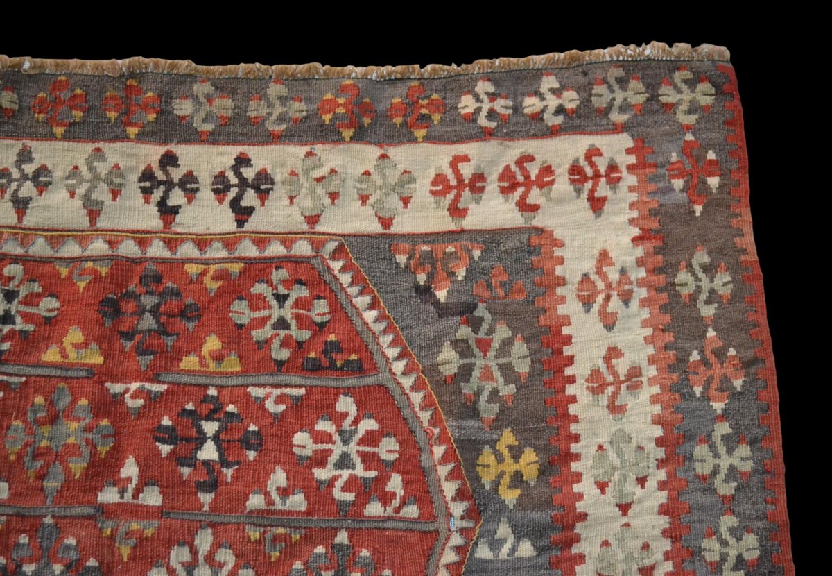 Kilim Ancien, Anatolie, 126 cm x 190 cm, laine, milieu du XXème Siècle-photo-2