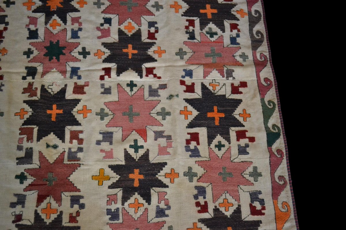Old Julhir Rug, 160 Cm X 256 Cm, Uzbekistan, Silk Thread Embroidered On Cotton, Superb Condition-photo-2