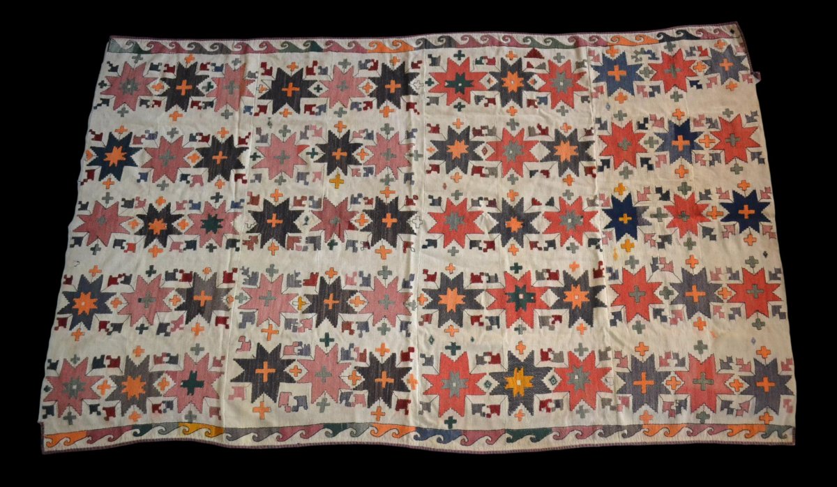 Old Julhir Rug, 160 Cm X 256 Cm, Uzbekistan, Silk Thread Embroidered On Cotton, Superb Condition-photo-5