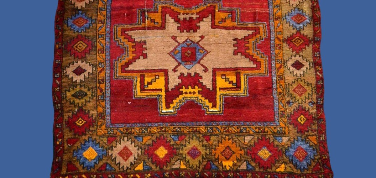 Tapis Sivas ancien d'Anatolie, 136 cm x 174 cm, laine sur laine, avant 1950, Superbe-photo-3