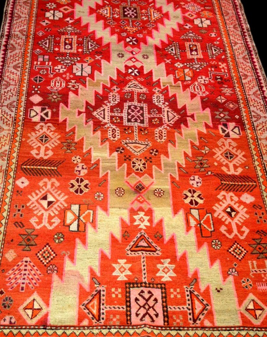 Galerie du Caucase, 123 cm x 303 cm, laine sur laine nouée main, Arménie, très bon état-photo-3