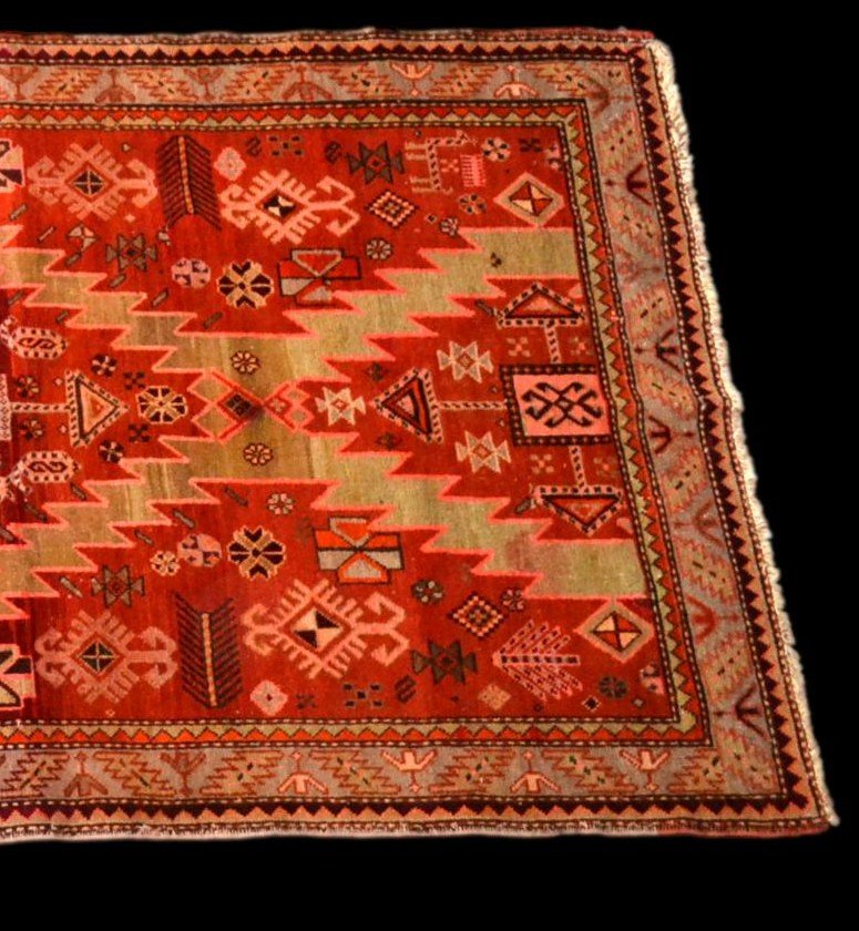 Galerie du Caucase, 123 cm x 303 cm, laine sur laine nouée main, Arménie, très bon état-photo-6