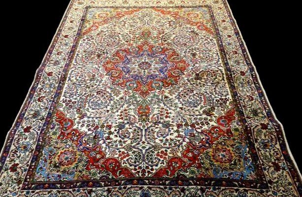 Tapis Persan Tabriz, 200 cm x 303 cm, Iran, laine nouée main vers 1980, très bon état-photo-5