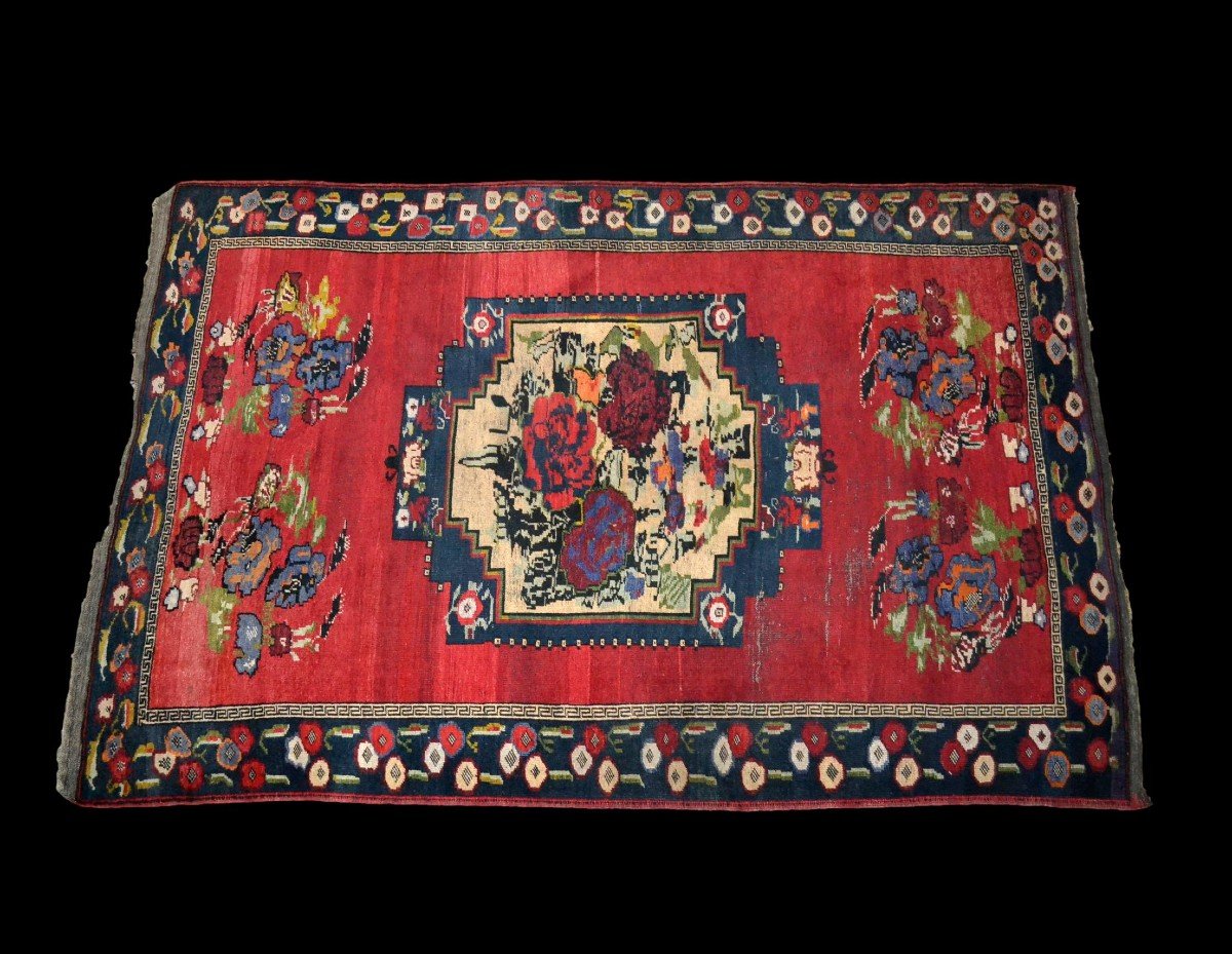 Old Karabagh Carpet, Caucasus, 154 Cm X 240 Cm, Wool / Wool, Second Half Of The 19th Century-photo-2