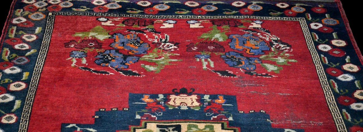 Old Karabagh Carpet, Caucasus, 154 Cm X 240 Cm, Wool / Wool, Second Half Of The 19th Century-photo-4