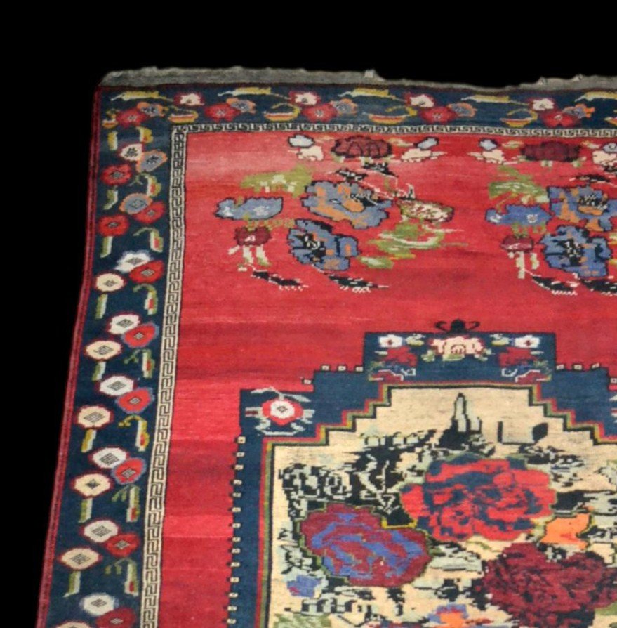 Old Karabagh Carpet, Caucasus, 154 Cm X 240 Cm, Wool / Wool, Second Half Of The 19th Century-photo-1