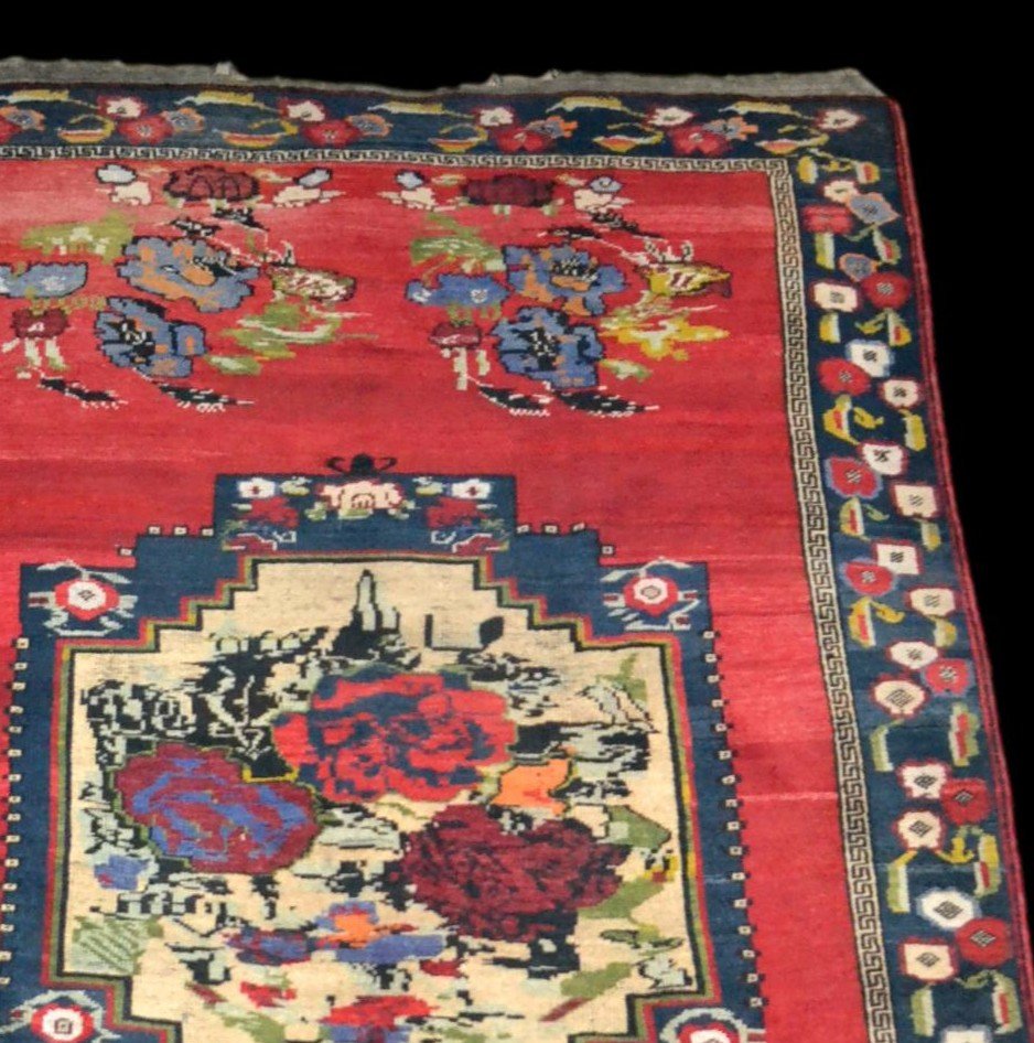 Old Karabagh Carpet, Caucasus, 154 Cm X 240 Cm, Wool / Wool, Second Half Of The 19th Century-photo-2