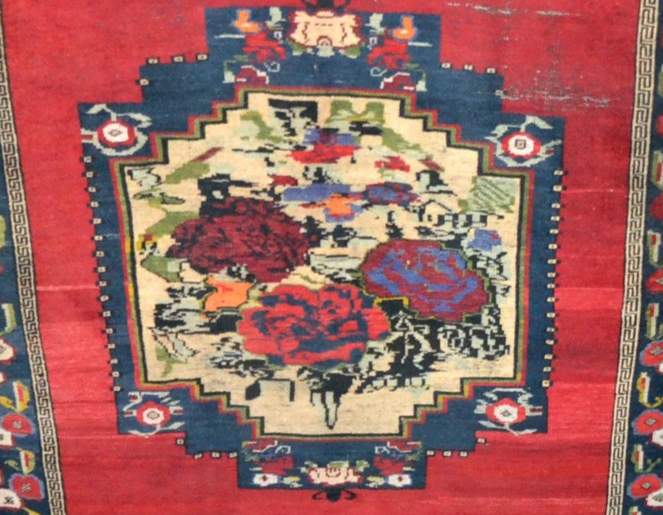 Old Karabagh Carpet, Caucasus, 154 Cm X 240 Cm, Wool / Wool, Second Half Of The 19th Century-photo-3