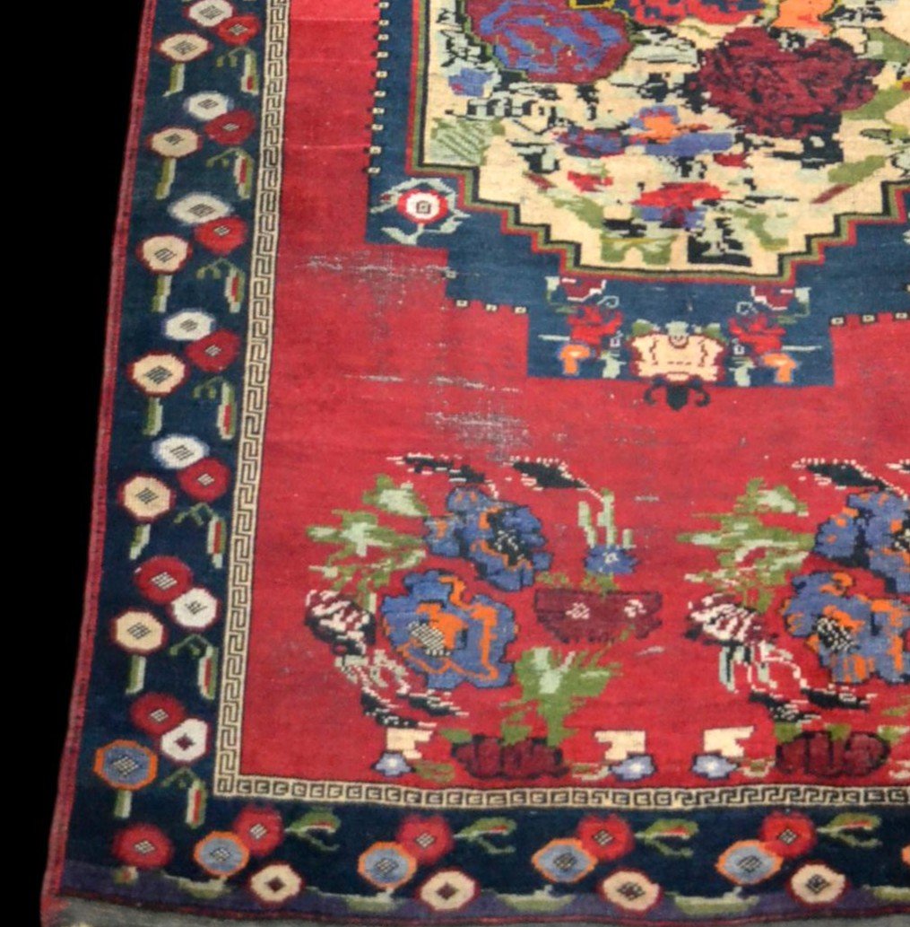 Old Karabagh Carpet, Caucasus, 154 Cm X 240 Cm, Wool / Wool, Second Half Of The 19th Century-photo-4