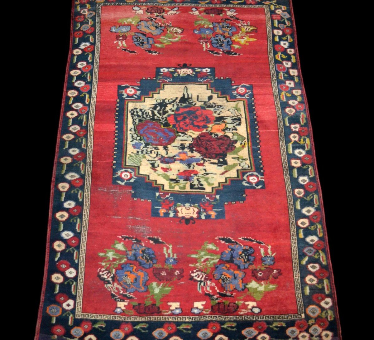 Old Karabagh Carpet, Caucasus, 154 Cm X 240 Cm, Wool / Wool, Second Half Of The 19th Century