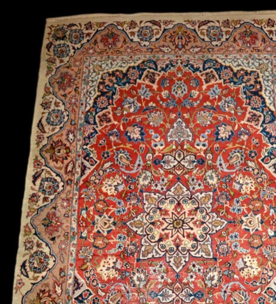 Tapis Ispahan ancien, Iran, 151 cm x 254 cm, laine Kork nouée main 1890/1900 en très bon état-photo-3