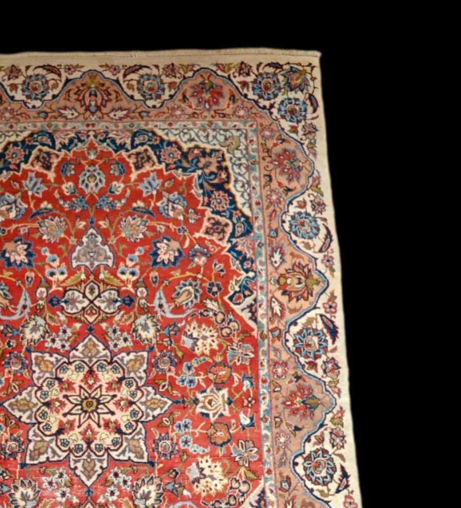 Tapis Ispahan ancien, Iran, 151 cm x 254 cm, laine Kork nouée main 1890/1900 en très bon état-photo-4