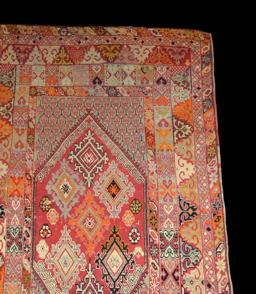 Old Zerbiya Carpet, Rabat, Morocco, 142 Cm X 290 Cm, Mid-19th Century, Extremely Rare-photo-4