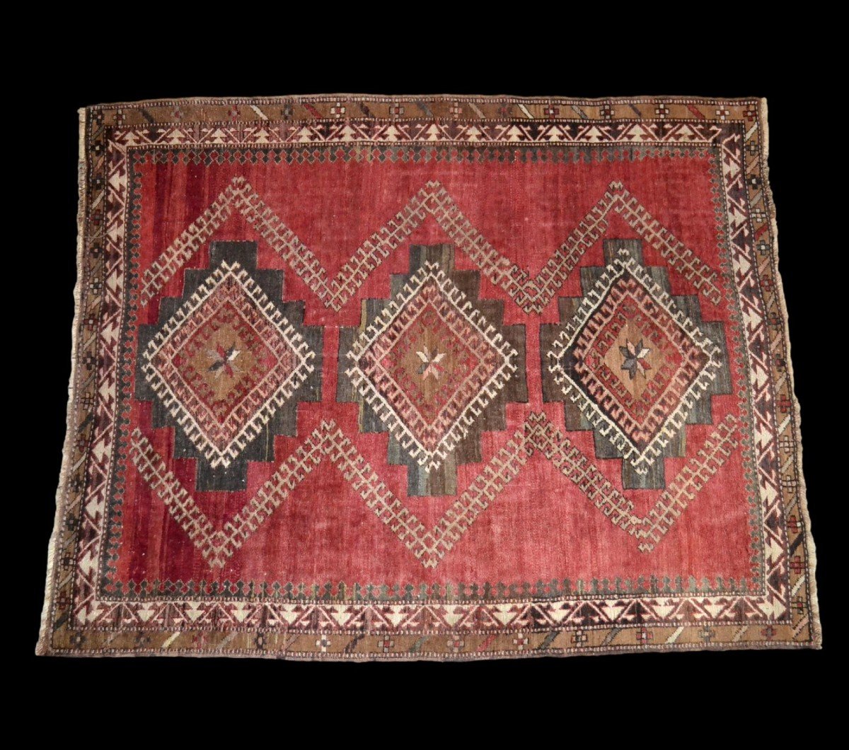 Kazak Rug, Caucasus, 142 Cm X 178 Cm, Wool On Wool Hand Knotted Before 1950, Very Good Condition-photo-2