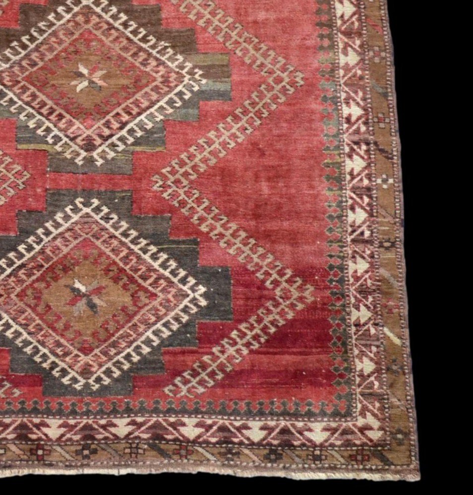 Kazak Rug, Caucasus, 142 Cm X 178 Cm, Wool On Wool Hand Knotted Before 1950, Very Good Condition-photo-3