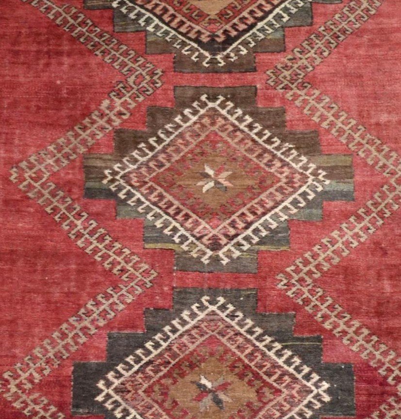 Kazak Rug, Caucasus, 142 Cm X 178 Cm, Wool On Wool Hand Knotted Before 1950, Very Good Condition-photo-4