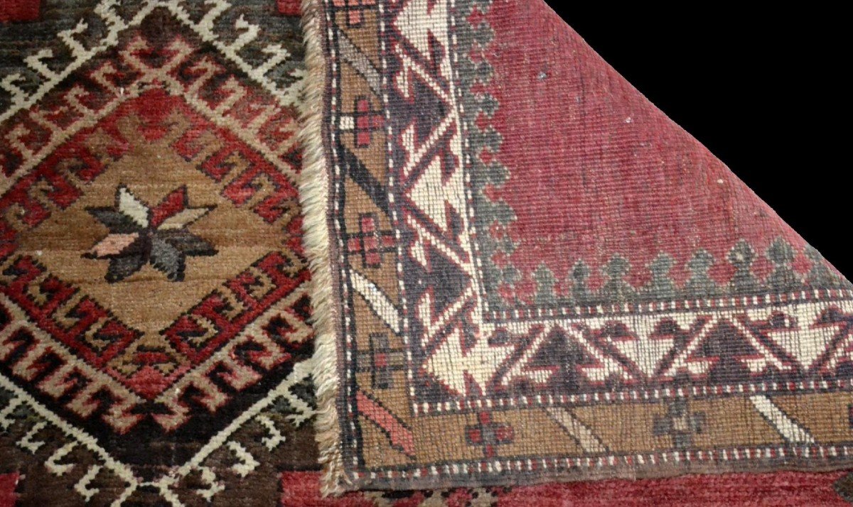 Kazak Rug, Caucasus, 142 Cm X 178 Cm, Wool On Wool Hand Knotted Before 1950, Very Good Condition-photo-6