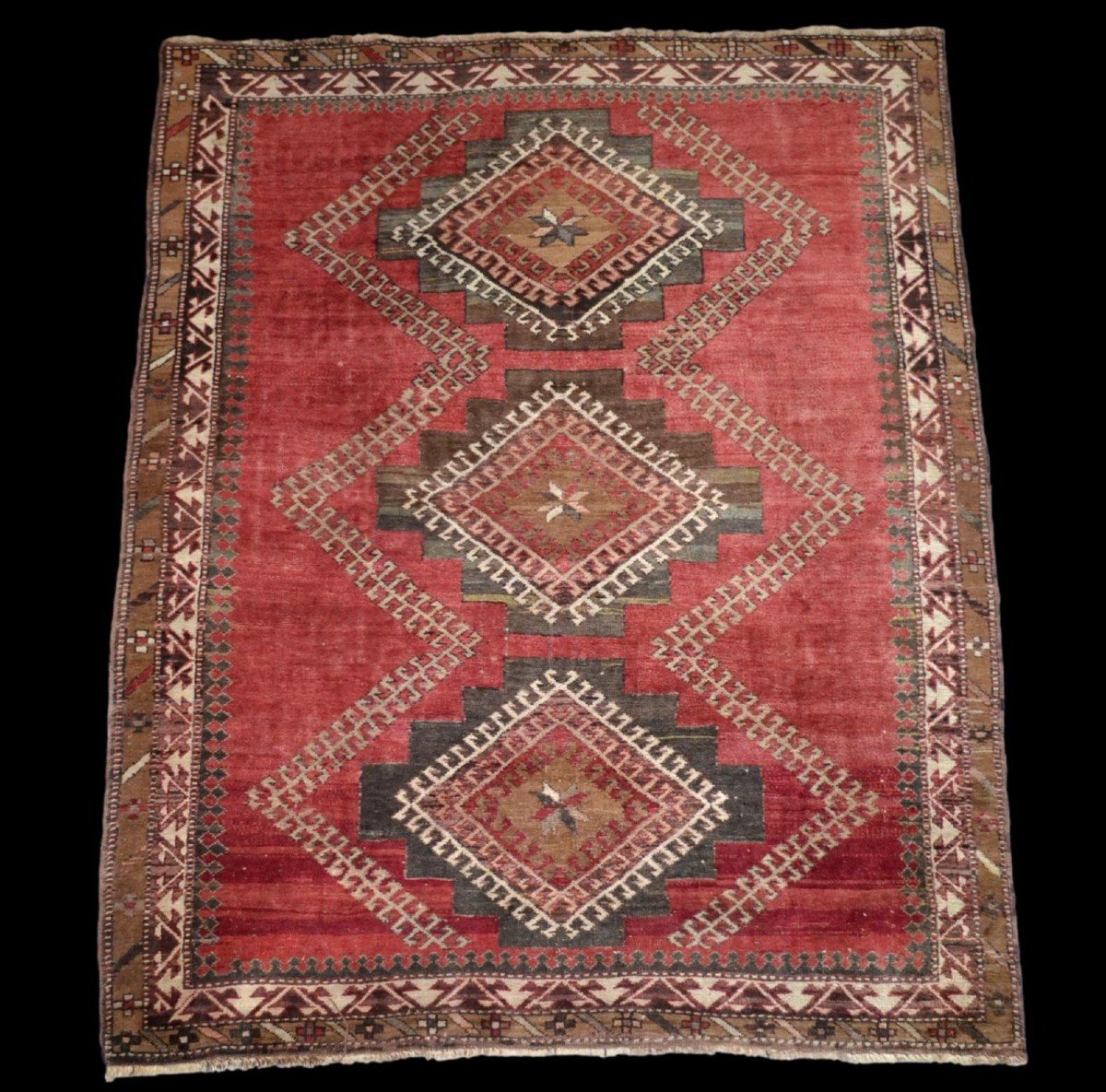 Kazak Rug, Caucasus, 142 Cm X 178 Cm, Wool On Wool Hand Knotted Before 1950, Very Good Condition