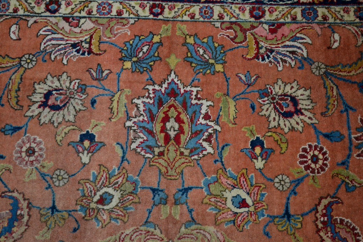 Tapis persan Tabriz ancien, 1920-1930, Iran, 252 cm x 334 cm, laine nouée main, magnifique-photo-3