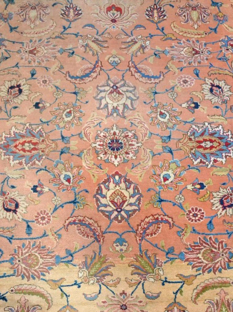 Antique Persian Tabriz Rug, 1920-1930, Iran, 252 Cm X 334 Cm, Hand-knotted Wool, Beautiful-photo-4