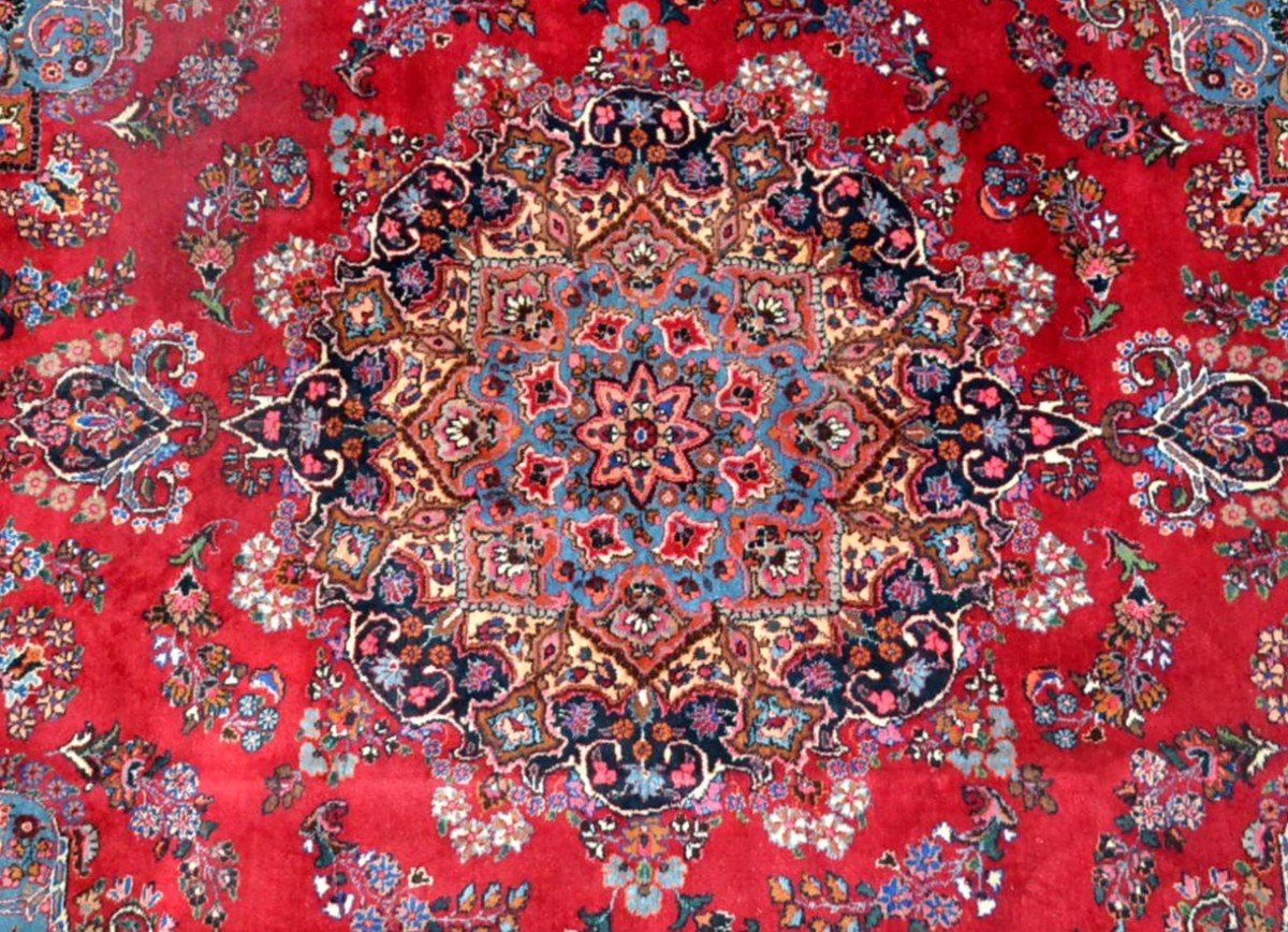 Persian Macchad Rug Signed 250 Cm X 356 Cm, Hand-knotted Kork Wool, Iran Tbe-photo-5