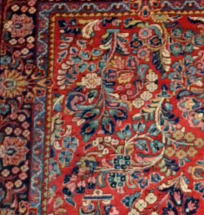 American Sarough ancien, tapis persan, 132 cm x 214 cm, laine nouée main milieu  XXème siècle, -photo-6
