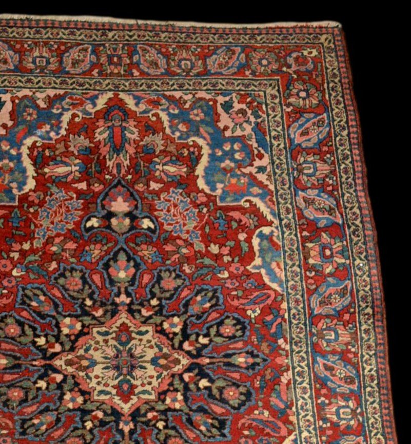 Tapis Persan Mechkabad ancien, Iran, 149 cm x 212 cm, laine nouée main au début du XXème siècle-photo-4