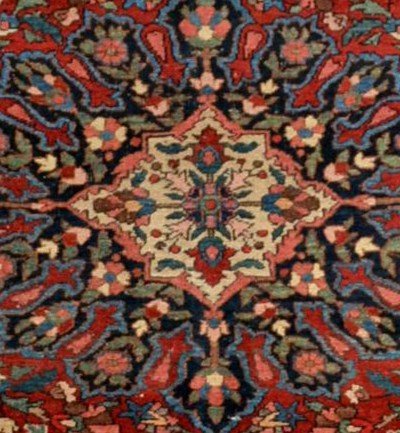 Tapis Persan Mechkabad ancien, Iran, 149 cm x 212 cm, laine nouée main au début du XXème siècle-photo-7