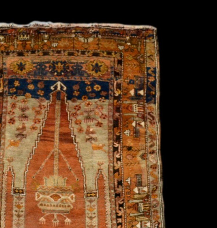 Ancient Prayer Rug, Anatolia, Turkey, 100 Cm X 163 Cm, Wool On Wool, Hand Knotted-photo-1