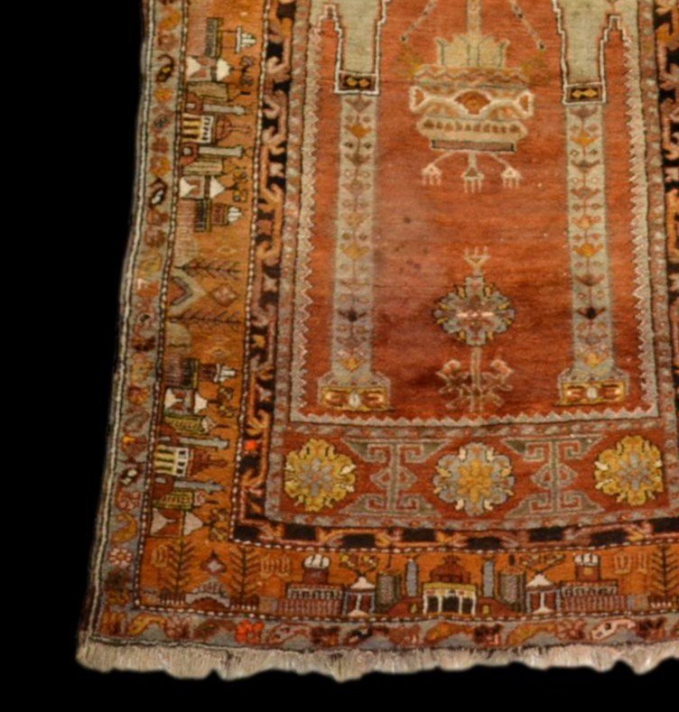 Ancient Prayer Rug, Anatolia, Turkey, 100 Cm X 163 Cm, Wool On Wool, Hand Knotted-photo-3