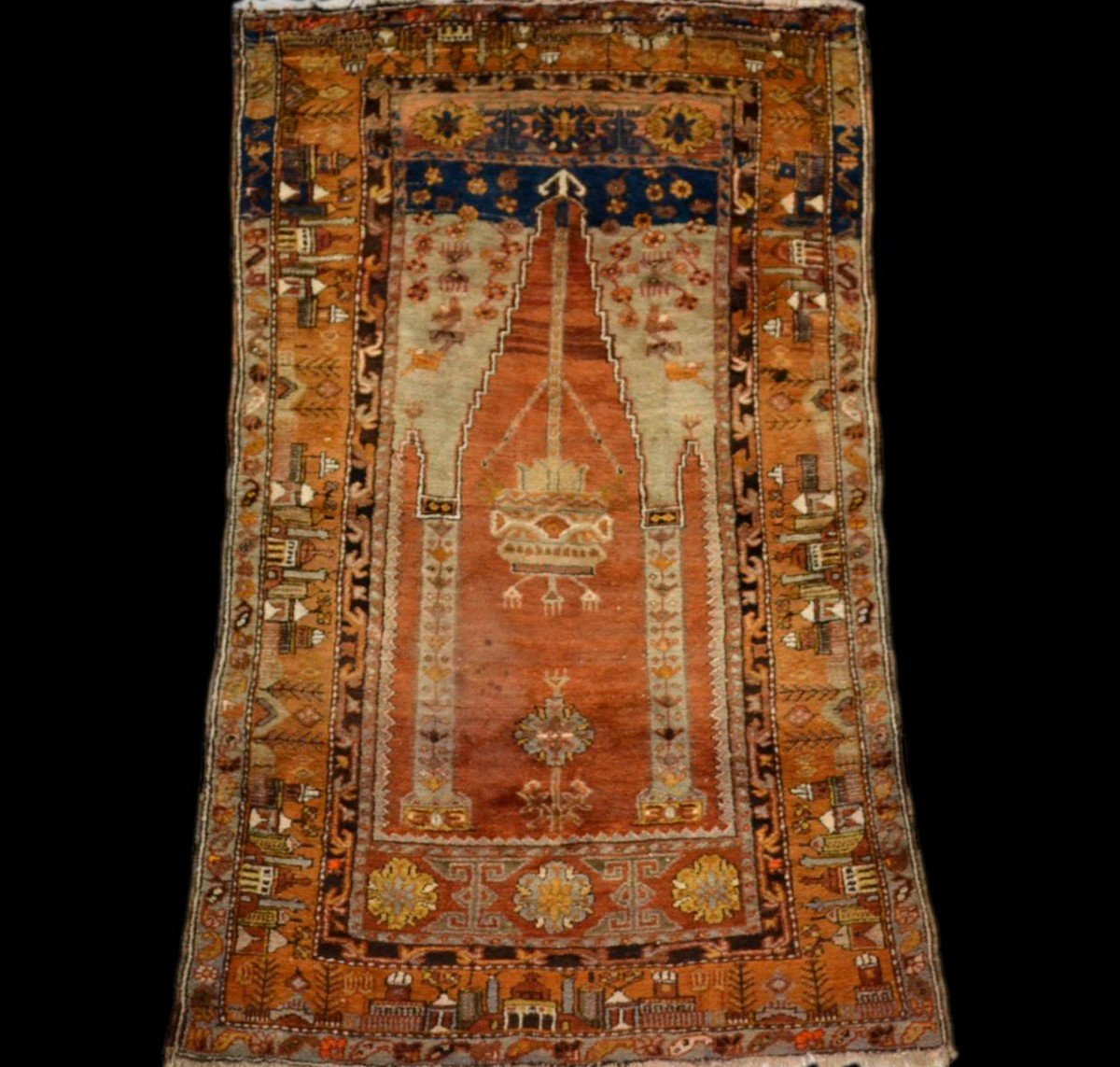 Ancient Prayer Rug, Anatolia, Turkey, 100 Cm X 163 Cm, Wool On Wool, Hand Knotted