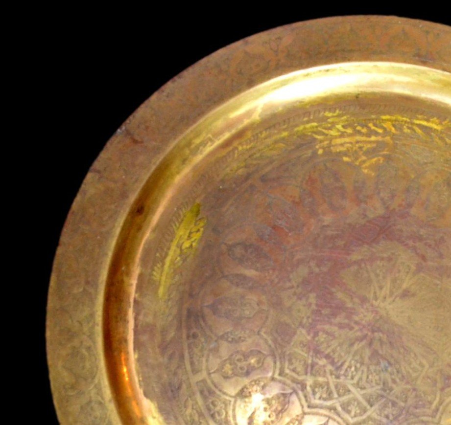 Important Chiseled Tray, Diameter 88 Cm, Copper, Maghreb From The Beginning Of The XXth Century,-photo-3