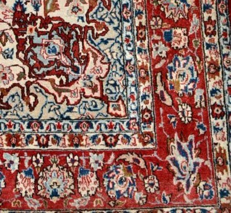 Tapis Ispahan, Iran, 150 cm x 220 cm, laine nouée main vers 1950 en bon état-photo-5