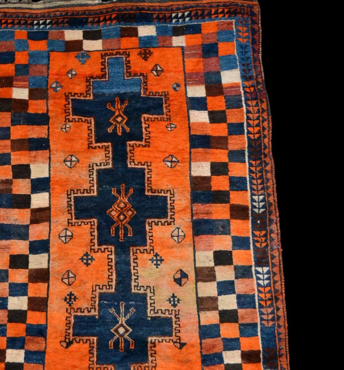 Tapis Gabbeh ancien, Iran, 126 cm x 196 cm, laine nouée main, début du XXème Siècle, rare-photo-4